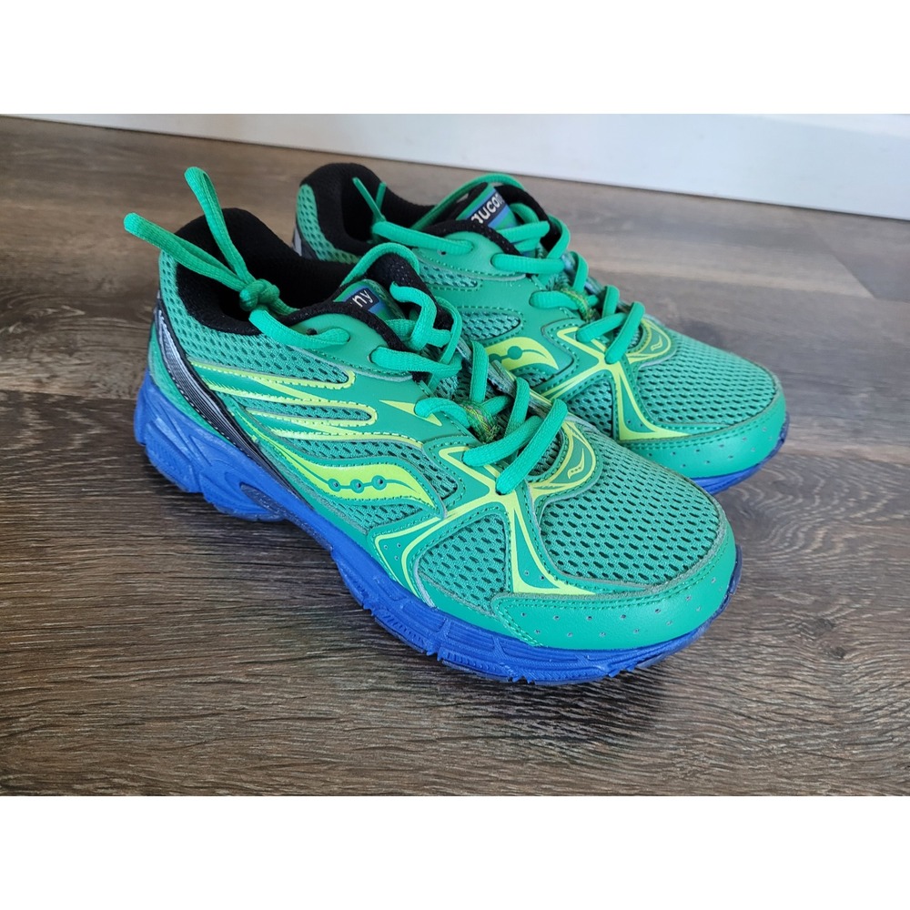 Saucony Ride Millennium KDZ Green Yellow Blue Running Shoes SYF25BB1 Kids 4.5M
